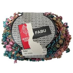 Muench FABU Yarn #M4303 Multicolor Vibrant & Playful Boucle 50 Grams 90% Viscose